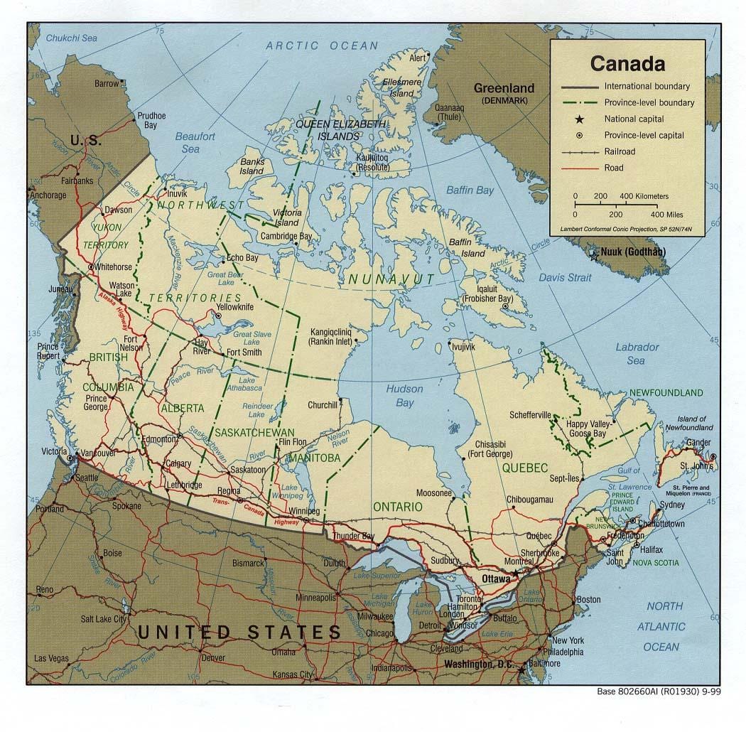 trans-Canada highway kaart