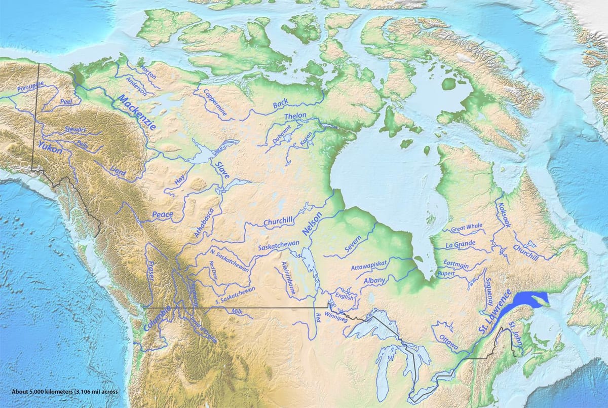 Canada ' s rivieren kaart