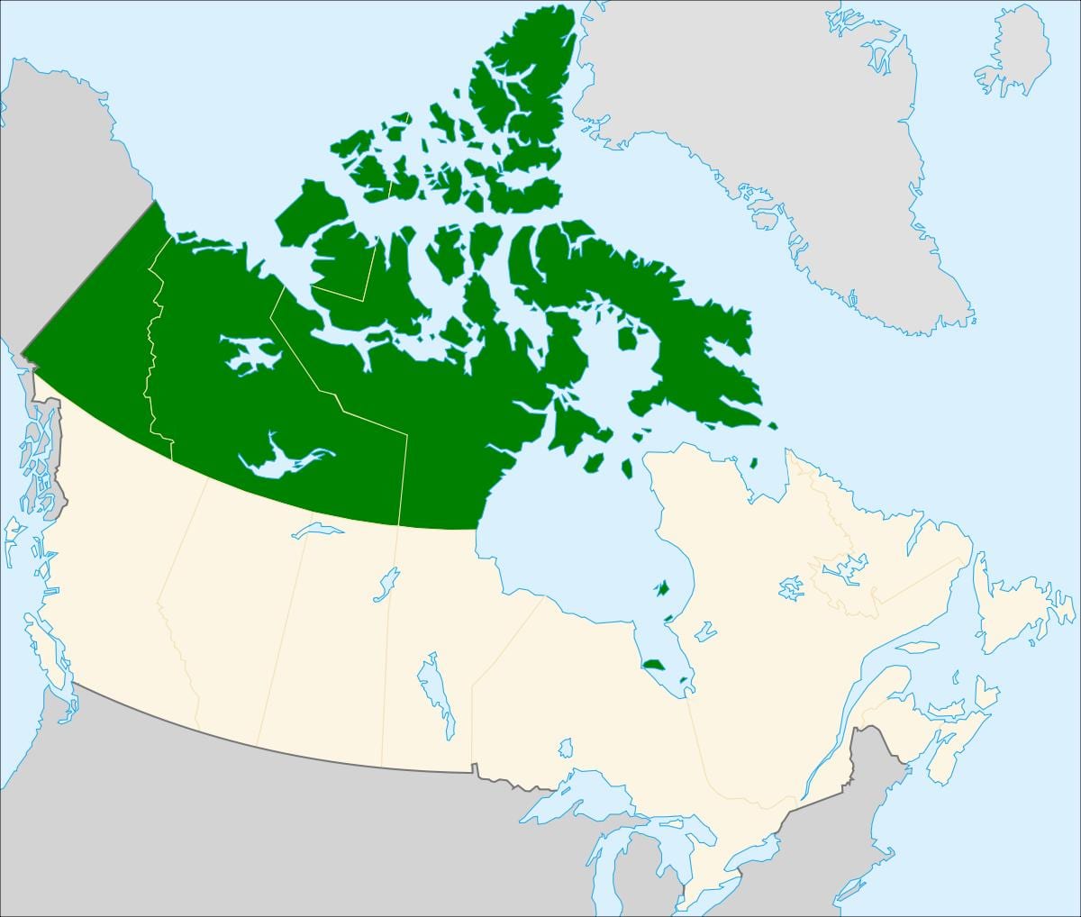 het noorden van Canada kaart