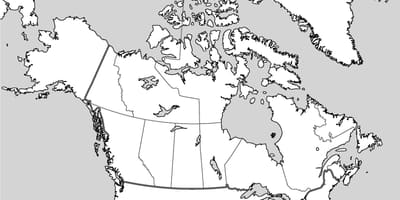 Blanco kaart van Canada naar label