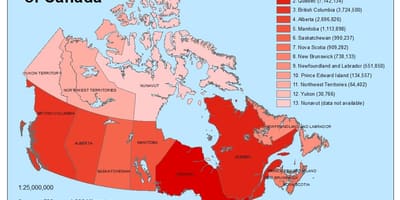 Demografische kaart van Canada