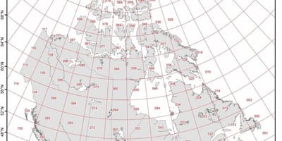 Kaart van Canada breedtegraad