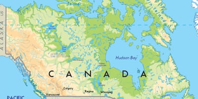 Canada op een kaart
