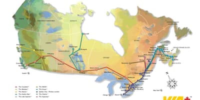 Canada rail netwerk kaart