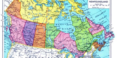 Kaart van Canada vloed