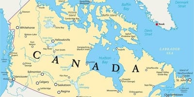 Kaart van Canada 1700