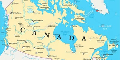 Kaart van Canada en de hoofdsteden