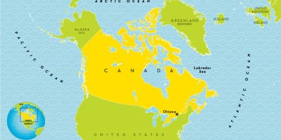 Kinderen de kaart van Canada