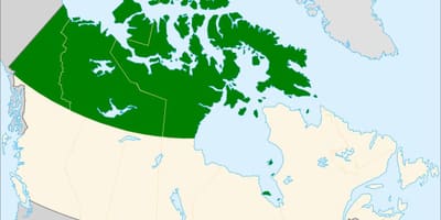 Het noorden van Canada kaart