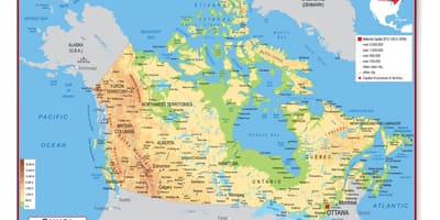 Kaart van Canada west kust
